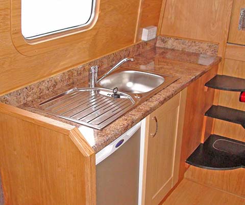 Compact but practical galley arrangement on GEM45