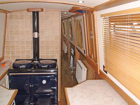 Heritage Range on narrowboat for heating, hot water and cooking