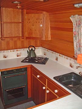 Not currently as popular on narrowboats is the U shape arrangement for a galley
